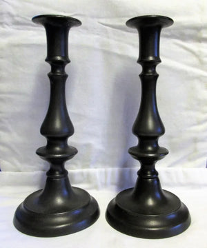 Pair Pewter Candlesticks 4