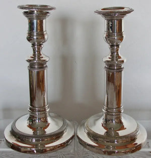 Pair of Victorian Silver Plated Telescopic Candlesticks