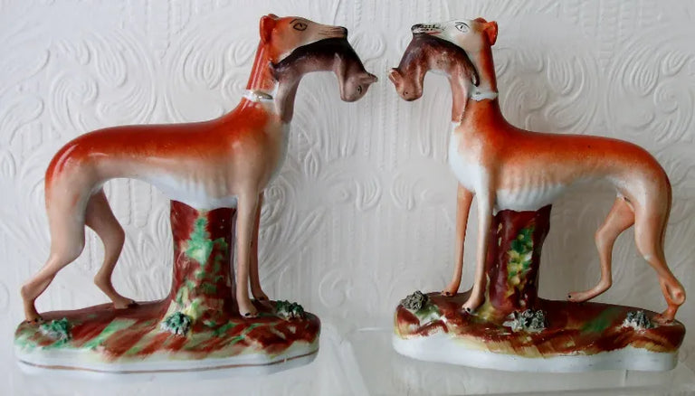 Pair Staffordshire Whippets Ha2623 Ha2624