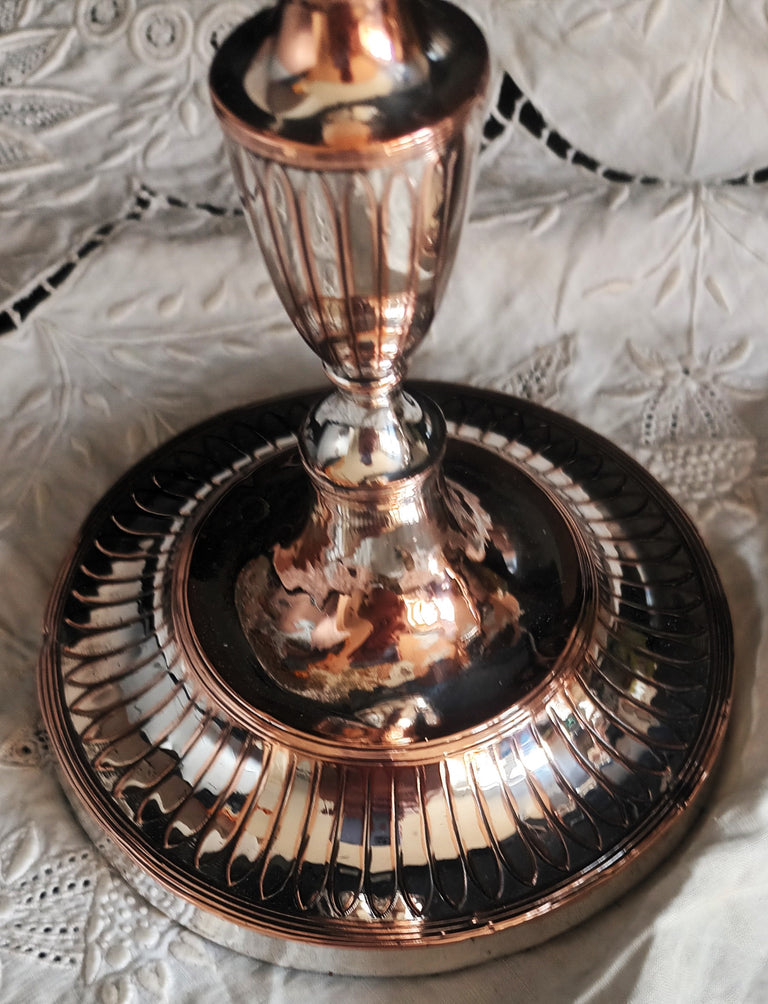 Pair of Antique English Georgian Old Sheffield Plate Candlesticks