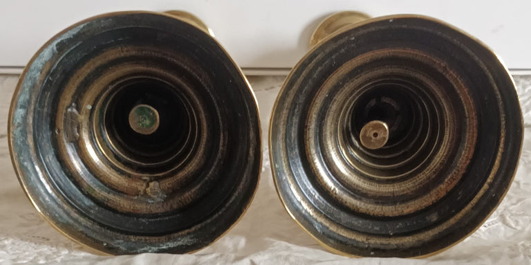 Pair of Antique English Victorian Brass Candlesticks