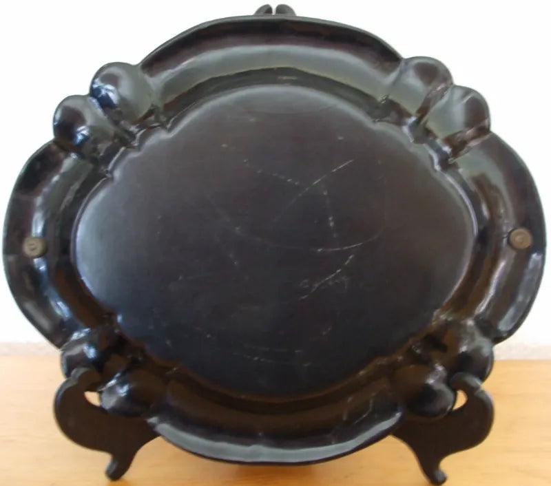 Antique English Victorian Papier-mâché Card Basket