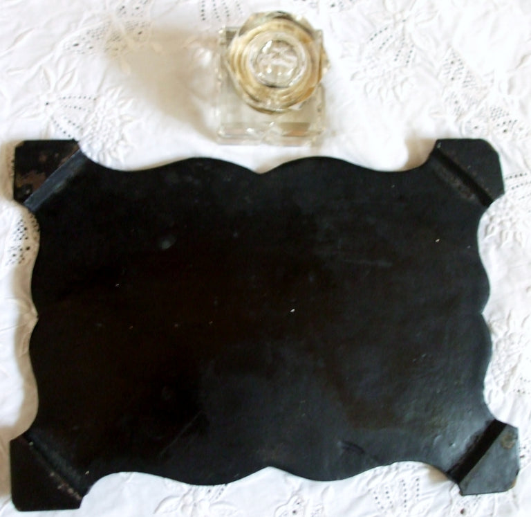 Antique English Victorian Papier-mâché Standish / Inkstand