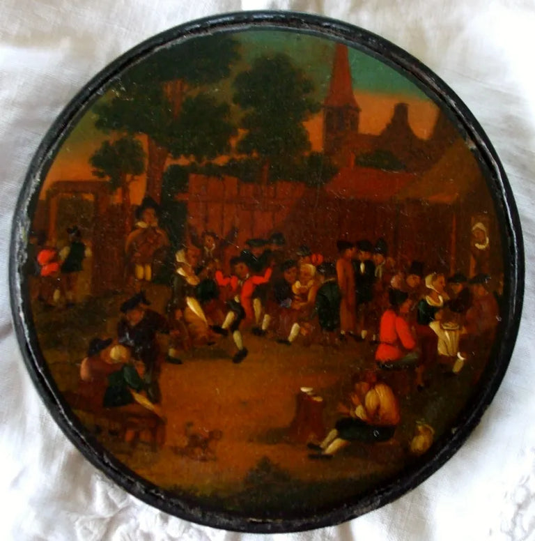 Papier-mâché Village Wedding Snuff box