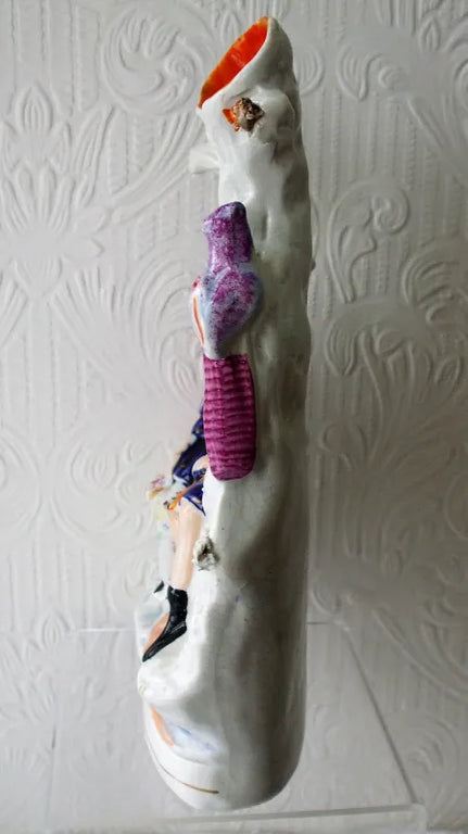 Antique Victorian Staffordshire Pastoral Spill Vase Figure Group