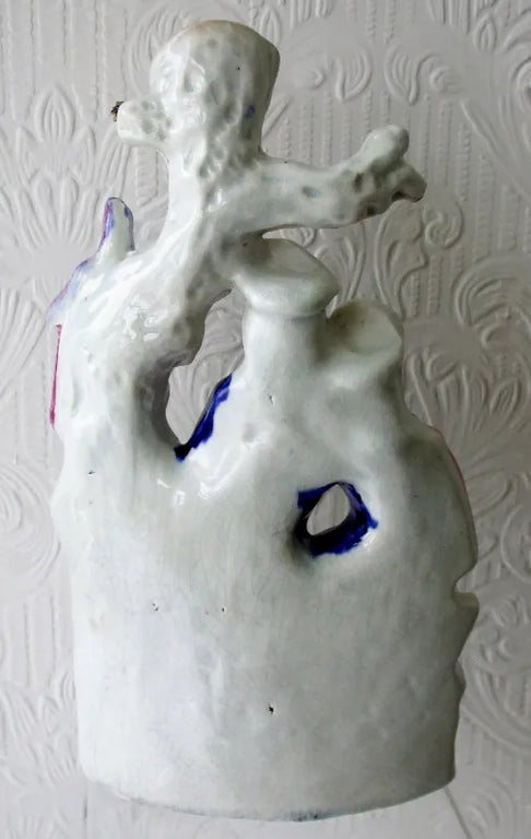 Antique Victorian Staffordshire Pastoral Spill Vase Figure Group