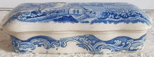 Antique English Georgian Blue and White Transfer Toothbrush Box