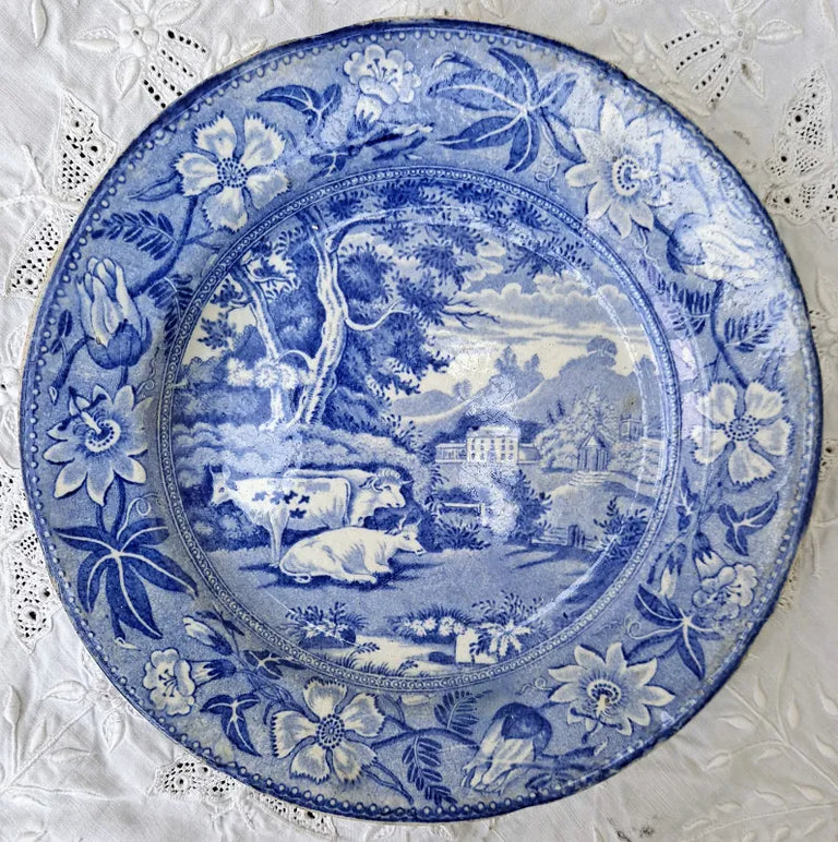Antique Georgian Blue & White Transfer 
