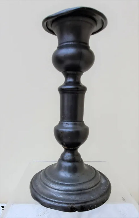 Antique English Georgian Pewter Candlestick