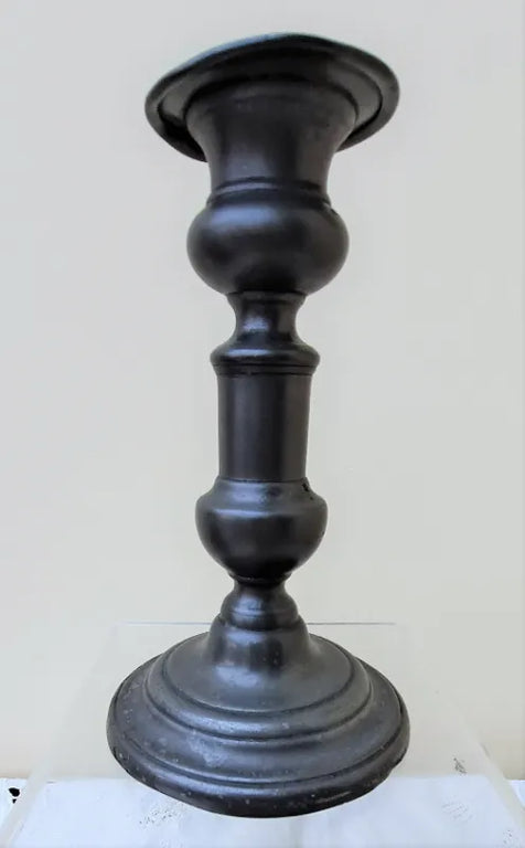 Antique English Georgian Pewter Candlestick