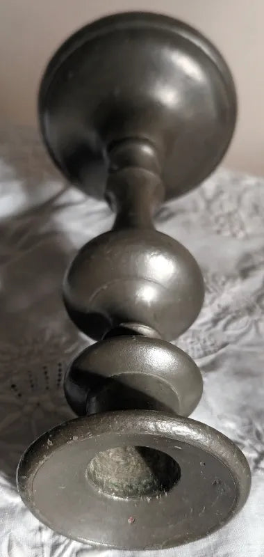 Antique English Georgian Pewter Candlestick