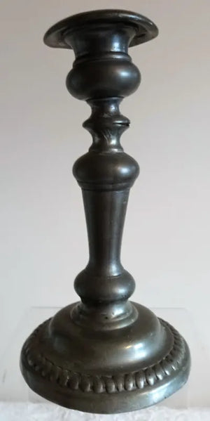 Antique English Georgian Pewter Candlestick