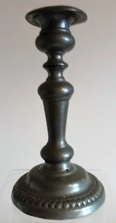 Antique English Georgian Pewter Candlestick