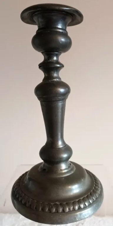 Antique English Georgian Pewter Candlestick