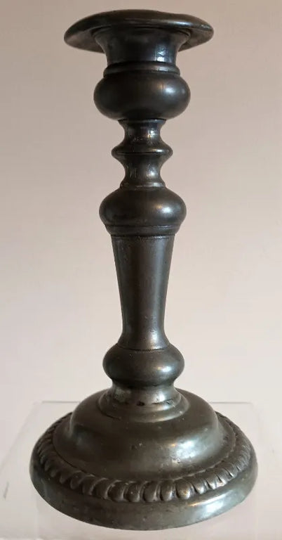 Antique English Georgian Pewter Candlestick