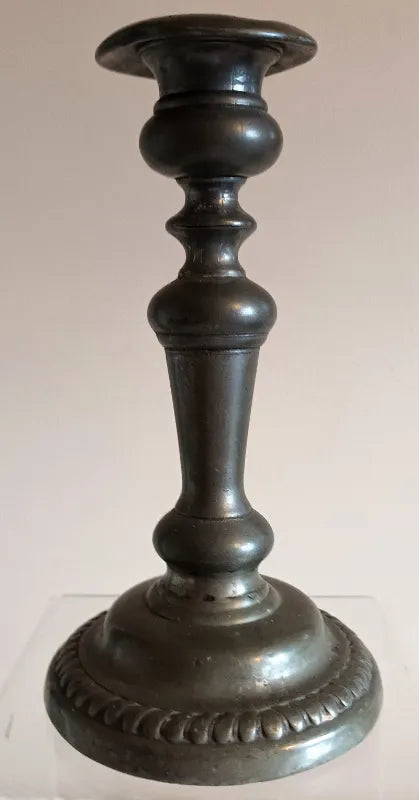 Antique English Georgian Pewter Candlestick