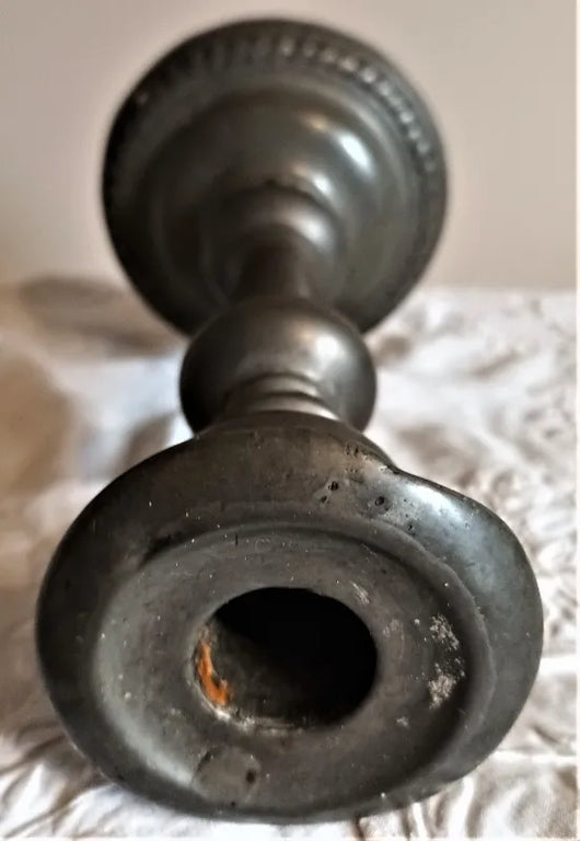 Antique English Georgian Pewter Candlestick