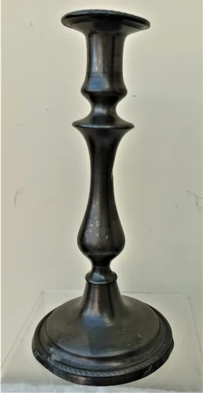 Antique English Georgian Pewter Candlestick