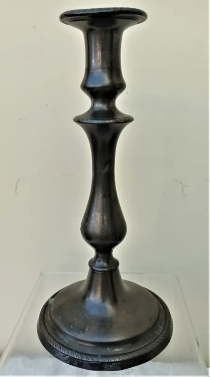 Antique English Georgian Pewter Candlestick