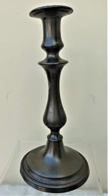 Antique English Georgian Pewter Candlestick