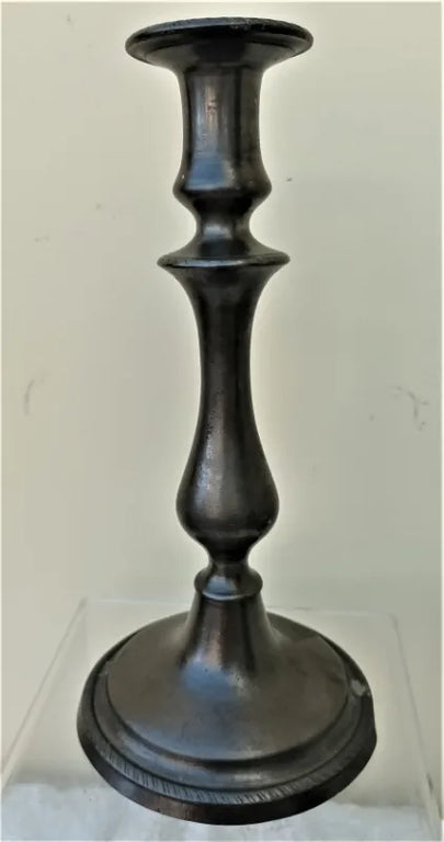 Antique English Georgian Pewter Candlestick