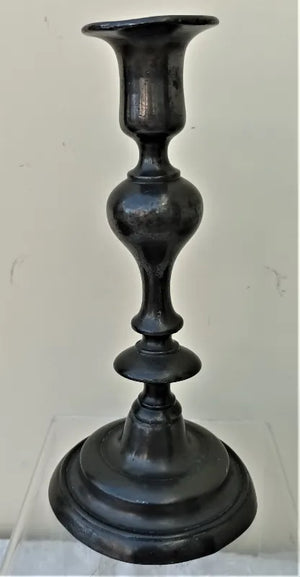 Antique English Georgian Pewter Candlestick