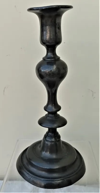 Antique English Georgian Pewter Candlestick