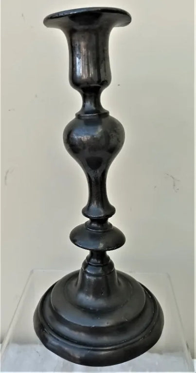 Antique English Georgian Pewter Candlestick