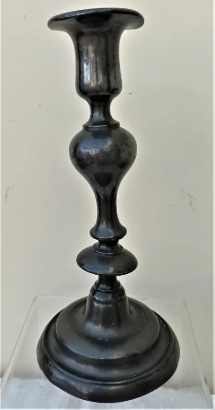 Antique English Georgian Pewter Candlestick