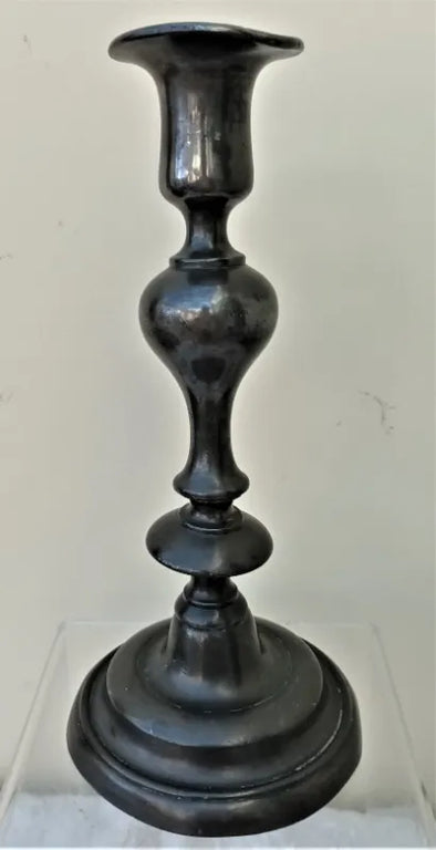 Antique English Georgian Pewter Candlestick