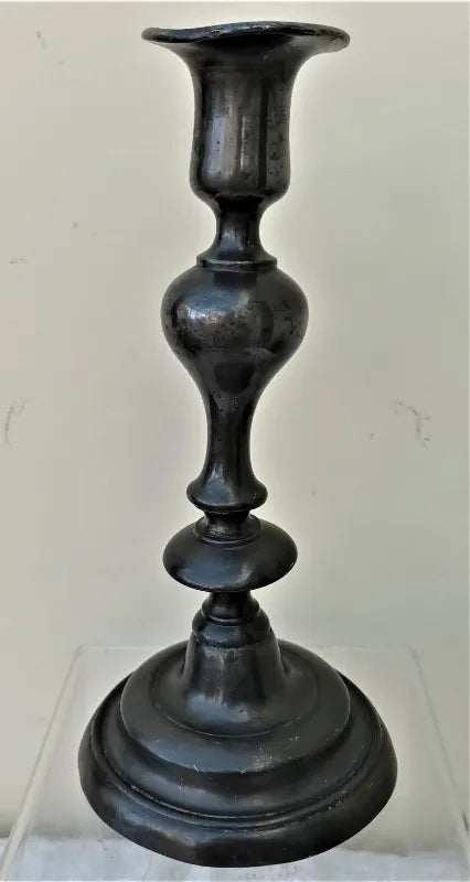 Antique English Georgian Pewter Candlestick