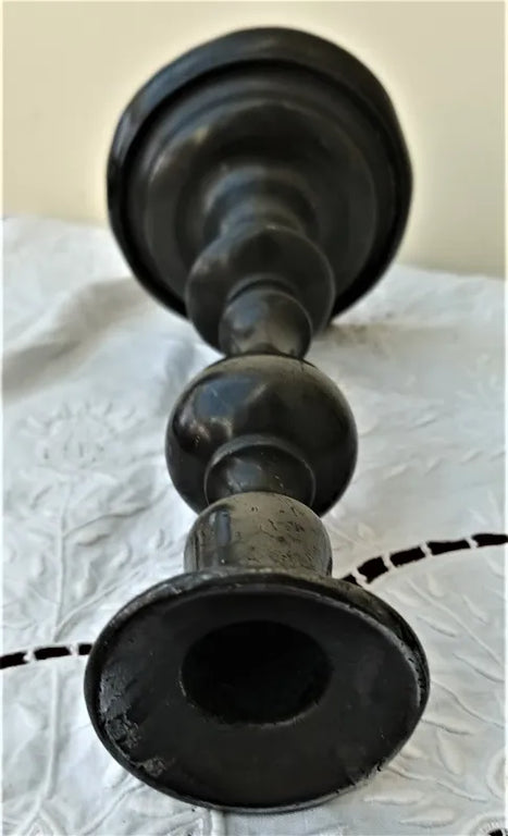 Antique English Georgian Pewter Candlestick