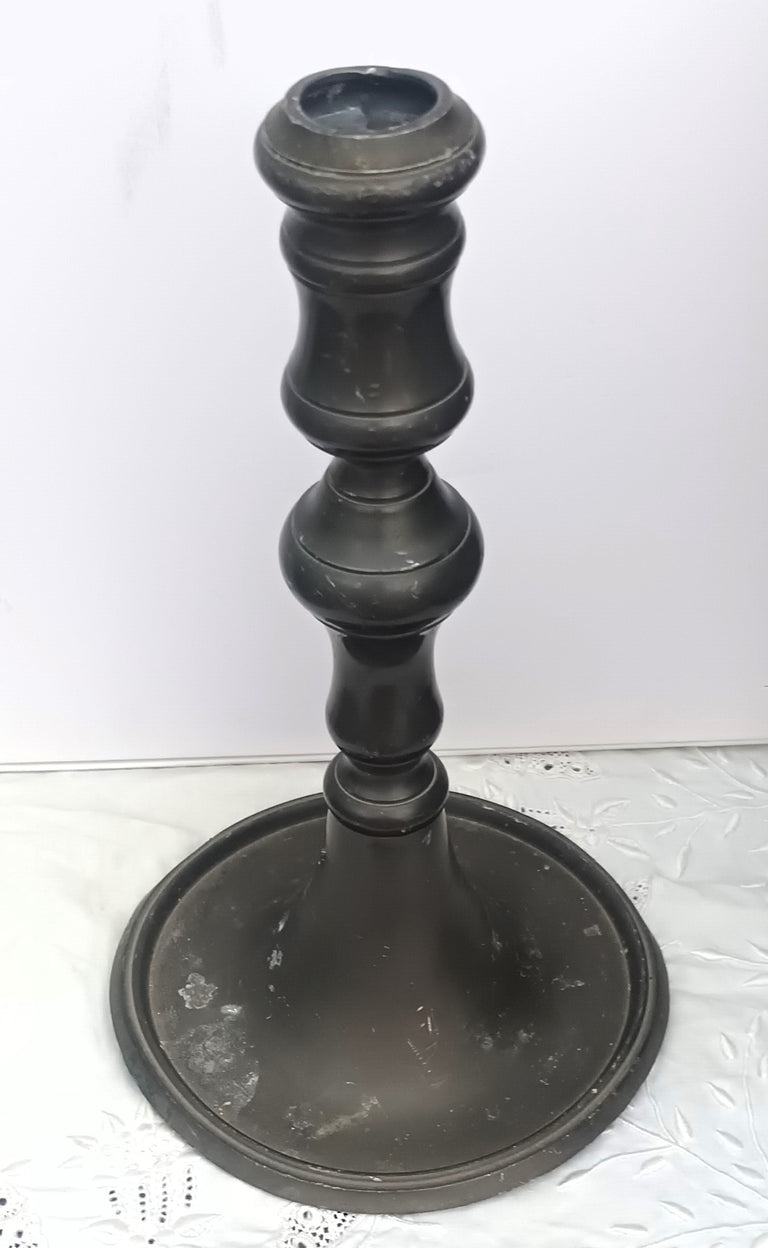 Antique English Stuart Pewter Candlestick