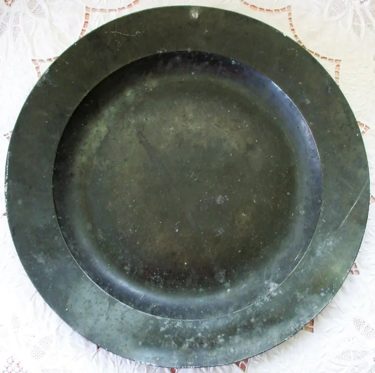 Antique English Georgian Pewter Dish / Charger