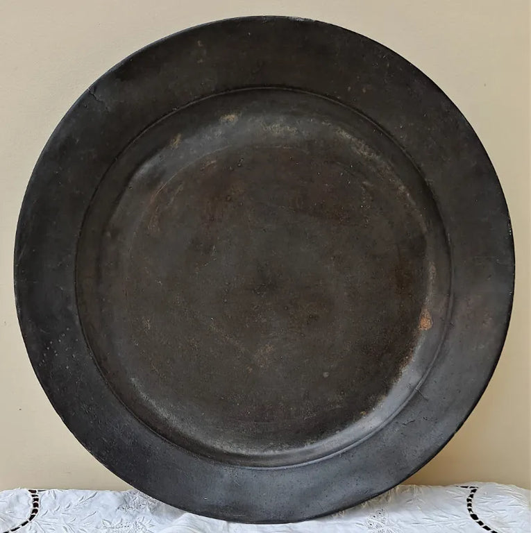 Antique English Georgian Pewter Dish / Charger