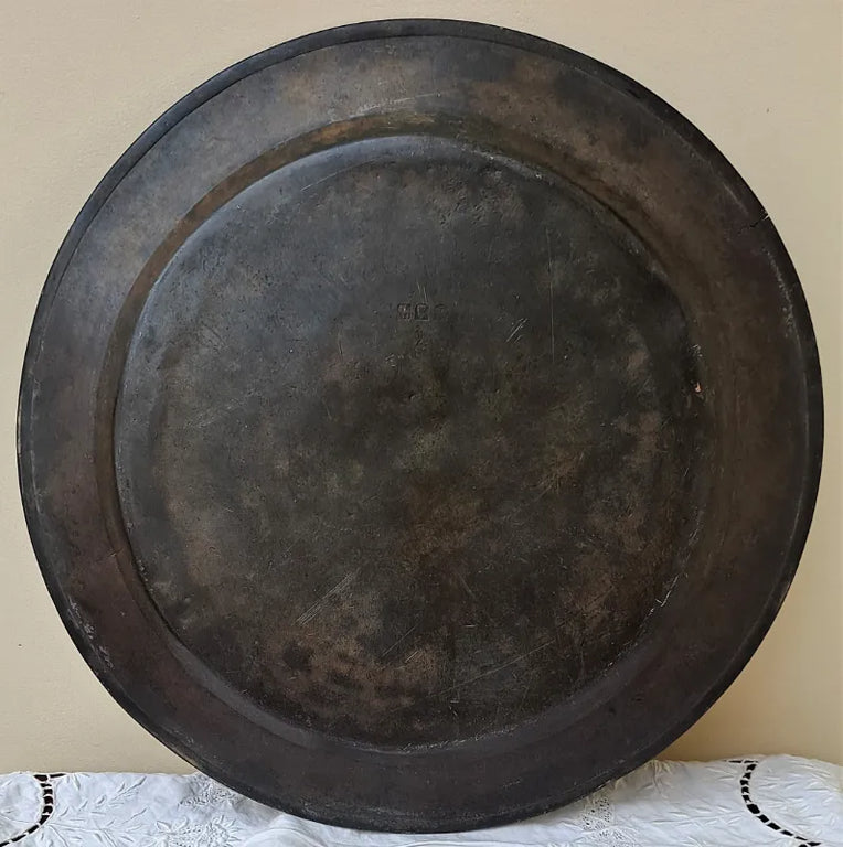 Antique English Georgian Pewter Dish / Charger