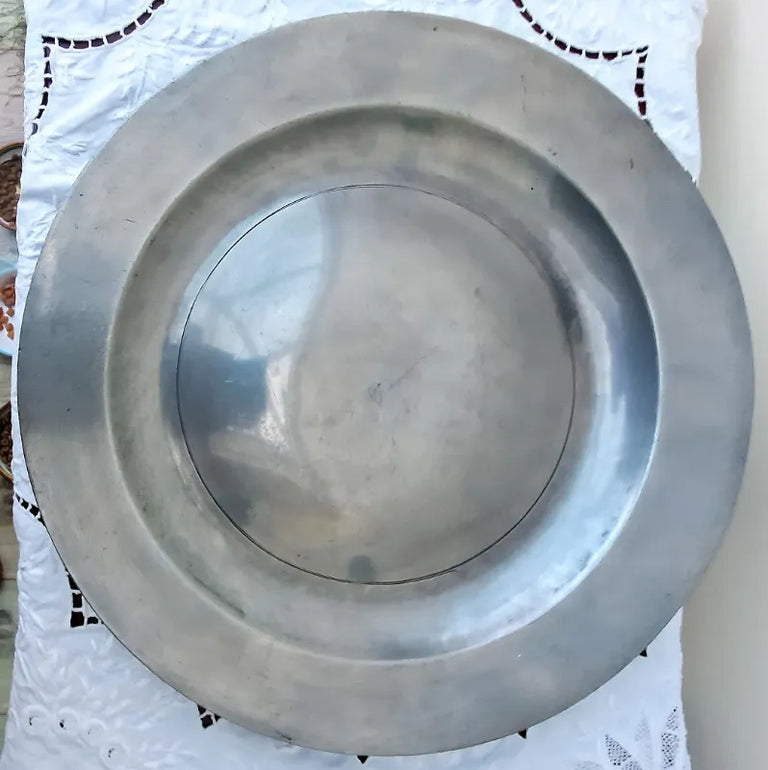 Antique English Georgian Pewter Dish / Charger