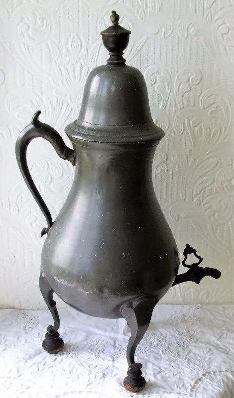 Antique Dutch or English Georgian Pewter Coffee Urn