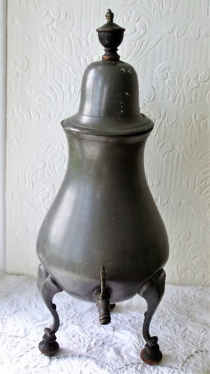 Antique Dutch or English Georgian Pewter Coffee Urn