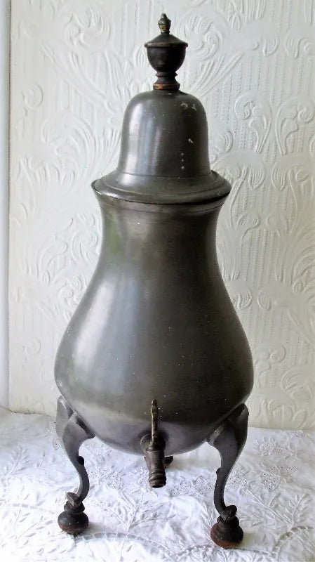 Antique Dutch or English Georgian Pewter Coffee Urn