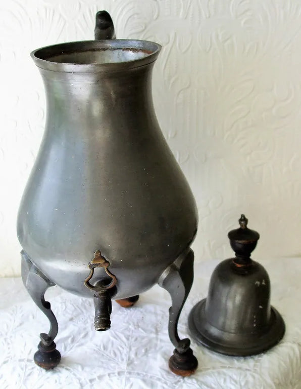 Antique Dutch or English Georgian Pewter Coffee Urn