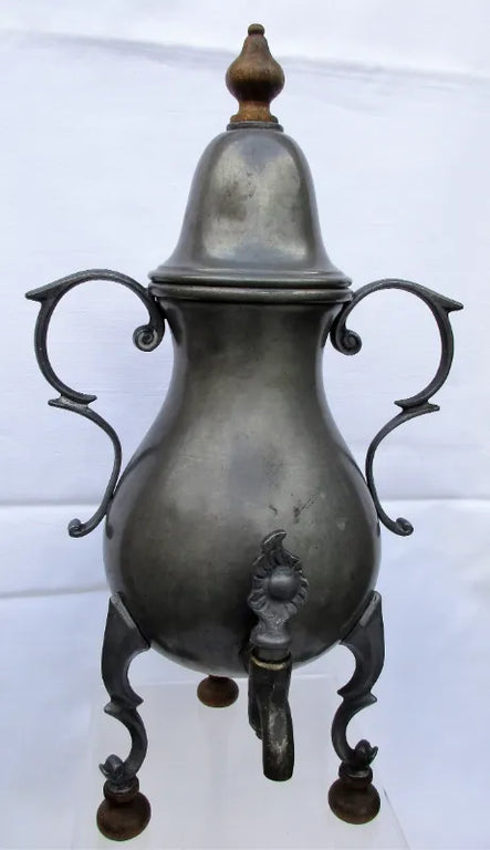 Antique English Victorian Pewter Coffee Urn