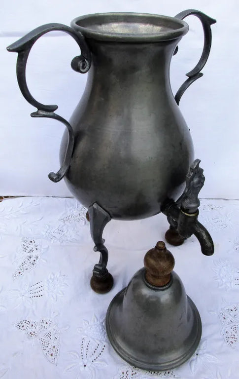 Antique English Victorian Pewter Coffee Urn