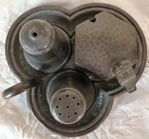 Vintage English Pewter Cruet Set