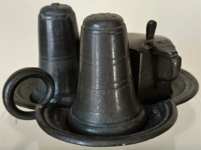 Vintage English Pewter Cruet Set