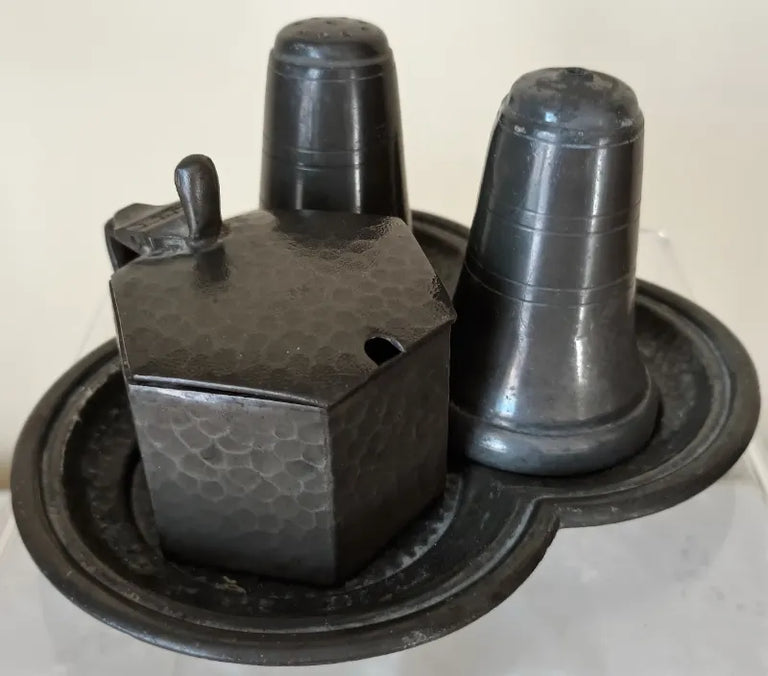 Vintage English Pewter Cruet Set