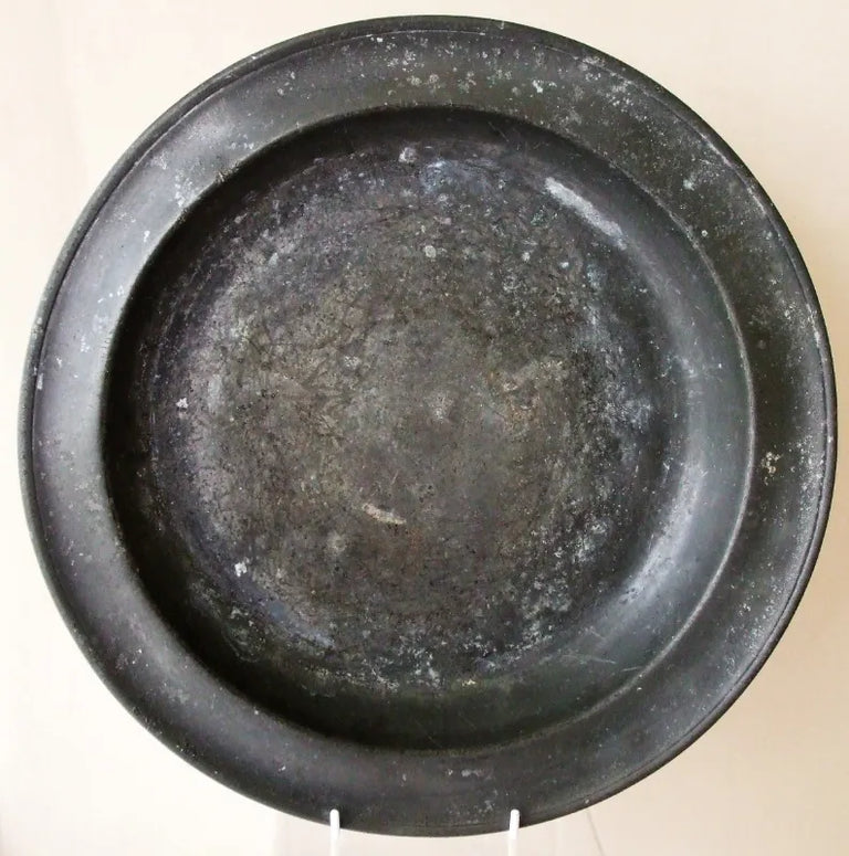 Antique English Georgian Pewter Dish / Plate