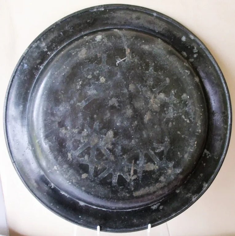 Antique English Georgian Pewter Dish / Plate