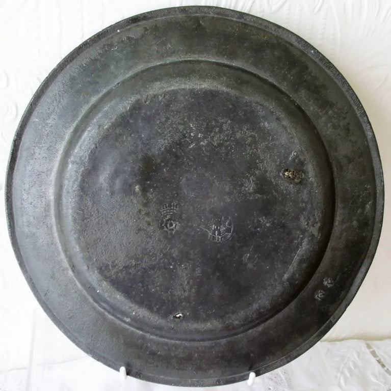 Antique English Georgian Pewter Dish / Plate