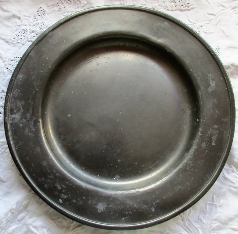 Antique English Georgian Pewter Dish / Plate